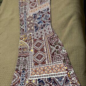 Colorful Womens Rayon/Spandex Pull-On Wide Legged Pants--Size--XL